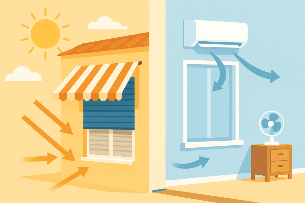 Eficiencia pasiva en casa: persianas, toldos y burletes para bajar la carga térmica