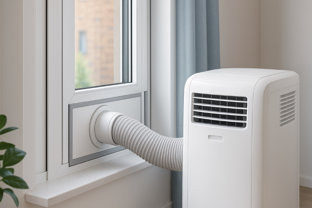 Kit de ventana para aire acondicionado portátil: guía paso a paso + plantilla de medición