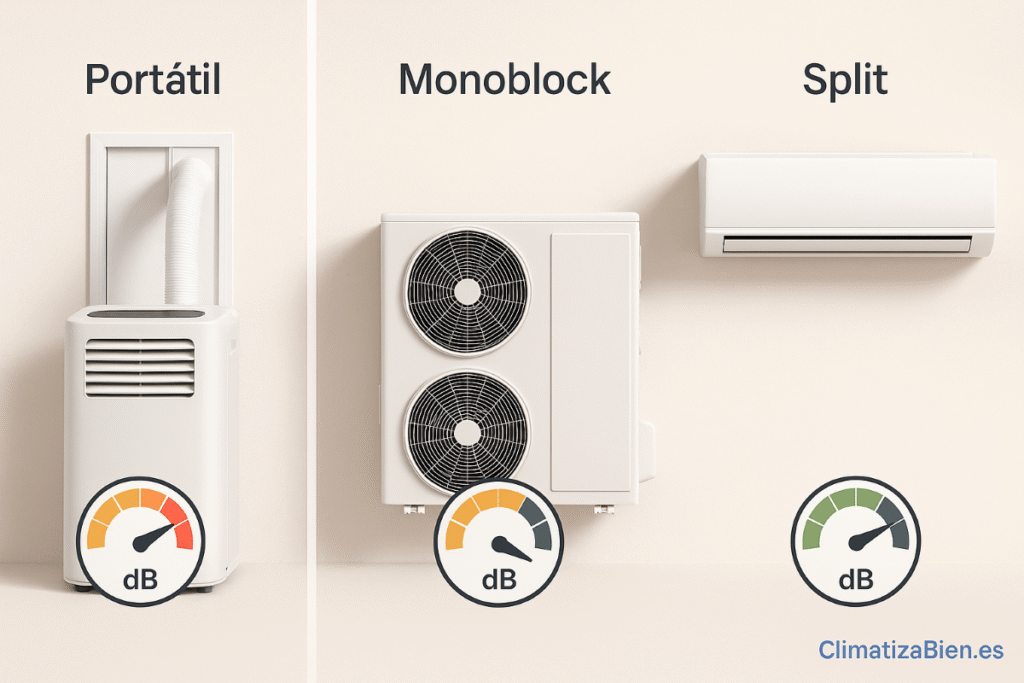 Monoblock vs Portátil vs Split: cómo elegir según tu vivienda (y ruido aceptable)