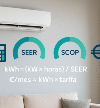 SEER/SCOP explicado: calcula tu consumo en €/mes