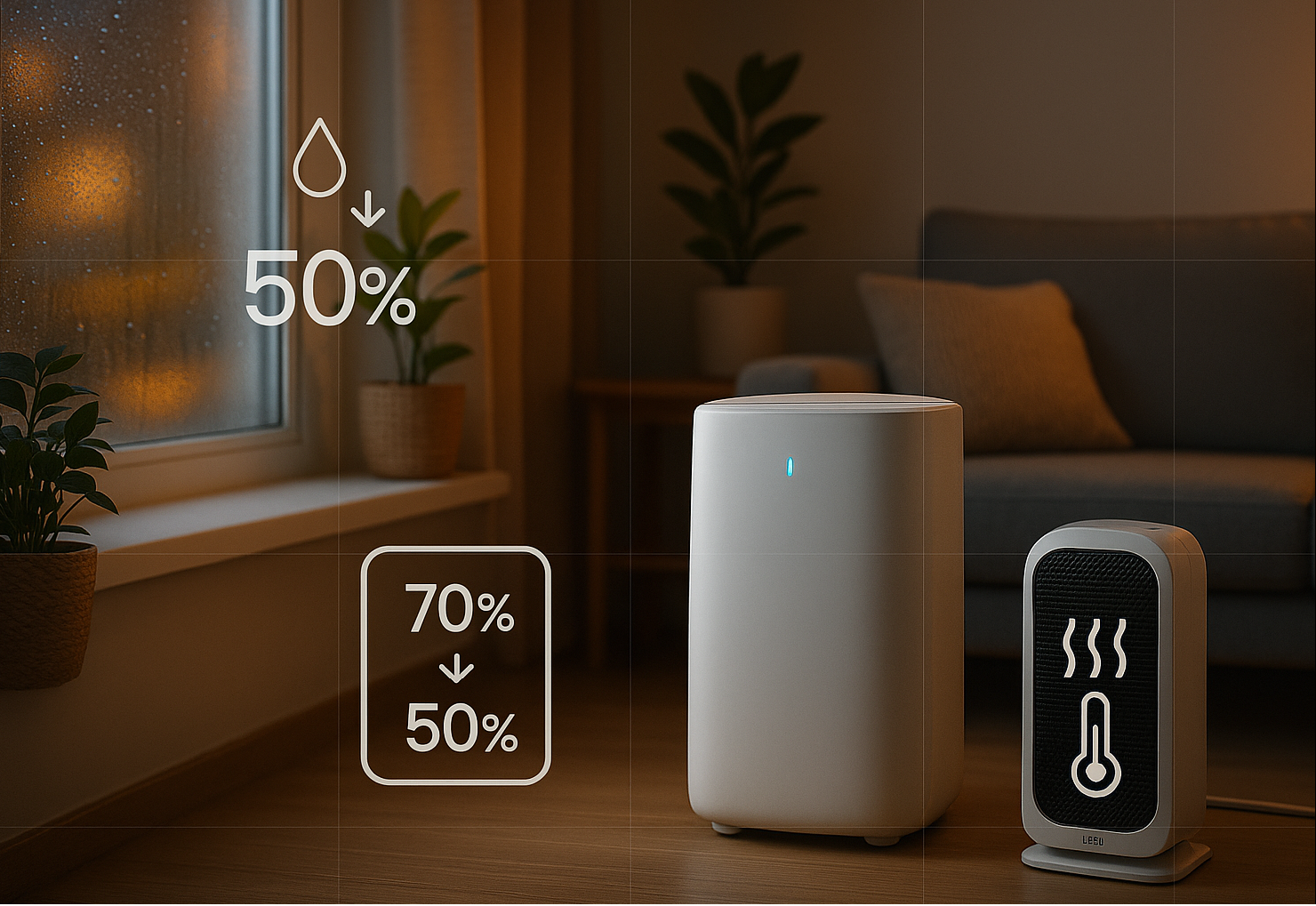 Deshumidificador vs. calefacción: cuándo quitar humedad ahorra energía