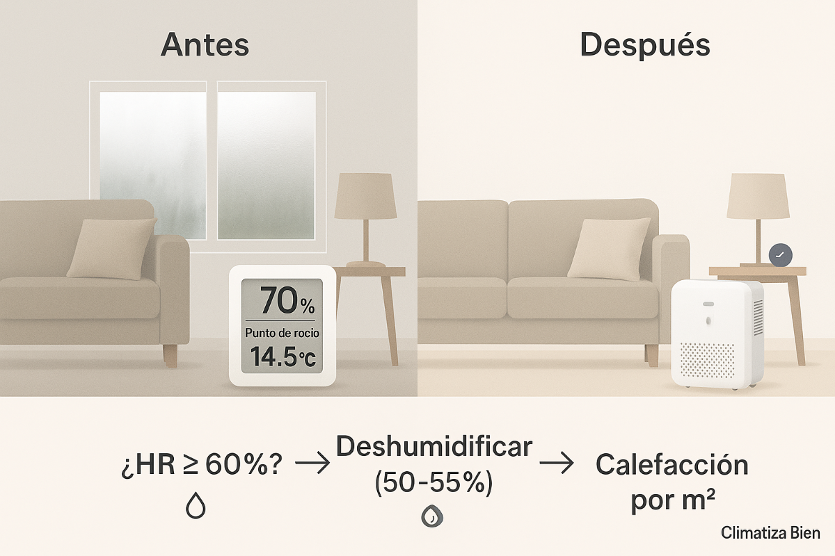 ¿Deshumidificar o calentar primero? 