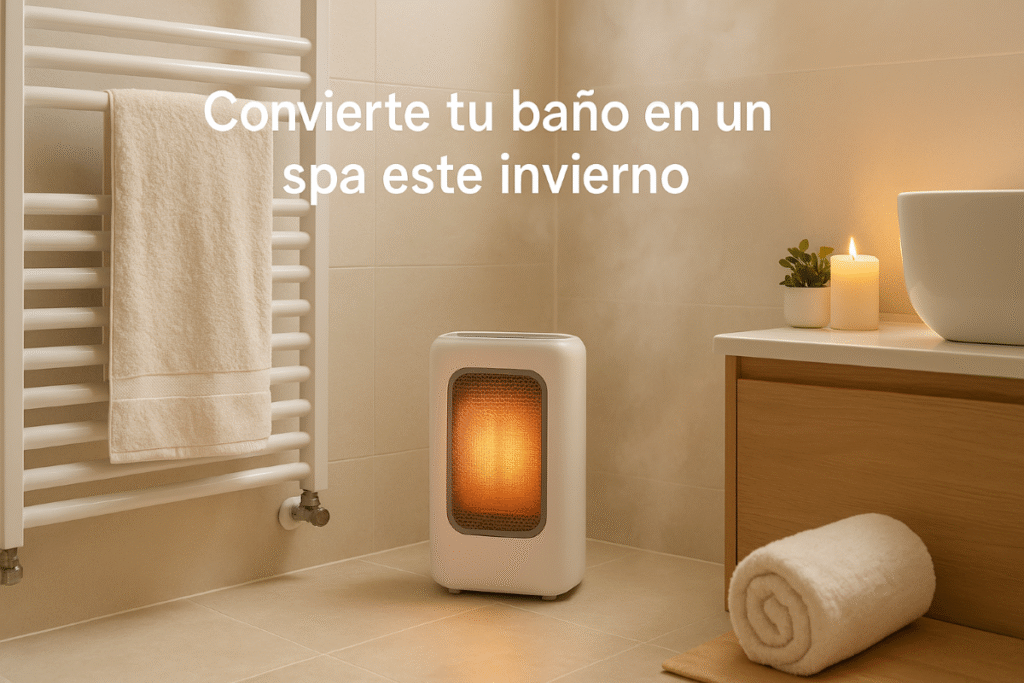 climatiza bien tu baño este invierno. Bañera de baño con agua caliente, vapor de agua saliendo de la bañera.